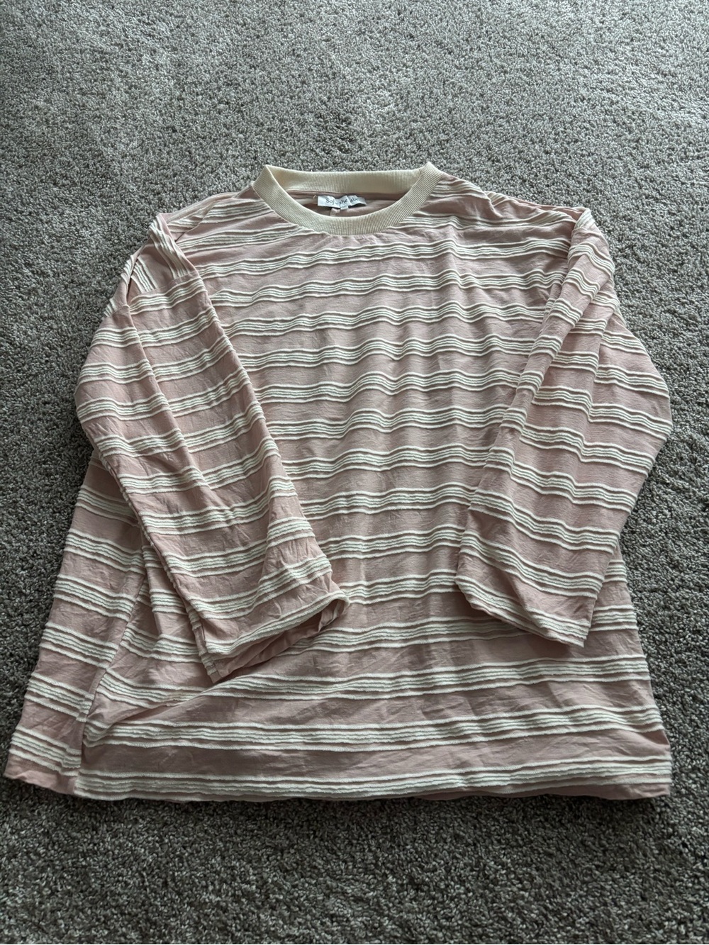 Sofie the Label - Striped Long Sleeve Top in Blush and Cream